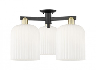Bridal Veil - 3 Light - 26 inch - Black Antique Brass - Semi-Flush Mount (3442|716-3F-BAB-G559-8GWH)