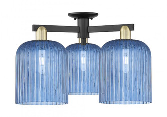 Bridal Veil - 3 Light - 26 inch - Black Antique Brass - Semi-Flush Mount (3442|716-3F-BAB-G559-8BL)