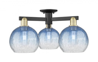 Brookhaven Globe - 3 Light - 6 inch - Black Antique Brass - Semi-Flush Mount (3442|716-3F-BAB-G483-8SB)