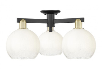 Brookhaven Globe - 3 Light - 6 inch - Black Antique Brass - Semi-Flush Mount (3442|716-3F-BAB-G483-8OP)