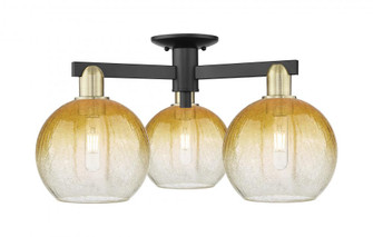 Brookhaven Globe - 3 Light - 6 inch - Black Antique Brass - Semi-Flush Mount (3442|716-3F-BAB-G483-8AM)