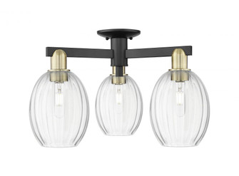 Preston Bulb - 3 Light - 6 inch - Black Antique Brass - Semi-Flush Mount (3442|716-3F-BAB-G459-6CL)