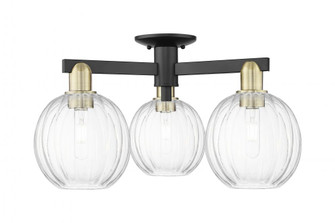Preston Globe - 3 Light - 6 inch - Black Antique Brass - Semi-Flush Mount (3442|716-3F-BAB-G458-7CL)