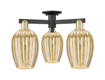 Preston Flute - 3 Light - 6 inch - Black Antique Brass - Semi-Flush Mount (3442|716-3F-BAB-G457-6ME)