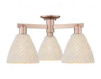 Bristol Natural - 3 Light - 8 inch - Antique Copper - Semi-Flush Mount (3442|716-3F-AC-NBD-75-NAT)