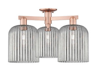 Bridal Veil - 3 Light - 26 inch - Antique Copper - Semi-Flush Mount (3442|716-3F-AC-G559-8SM)