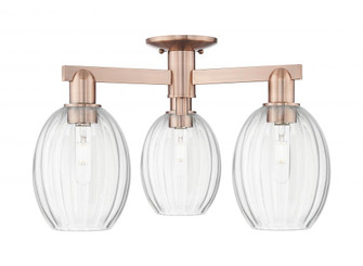 Preston Bulb - 3 Light - 6 inch - Antique Copper - Semi-Flush Mount (3442|716-3F-AC-G459-6CL)