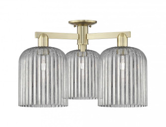 Bridal Veil - 3 Light - 26 inch - Antique Brass - Semi-Flush Mount (3442|716-3F-AB-G559-8SM)