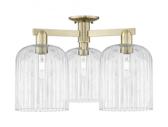 Bridal Veil - 3 Light - 26 inch - Antique Brass - Semi-Flush Mount (3442|716-3F-AB-G559-8CL)