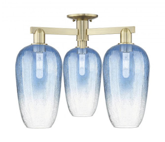 Brookhaven Flute - 3 Light - 6 inch - Antique Brass - Semi-Flush Mount (3442|716-3F-AB-G484-7SB)