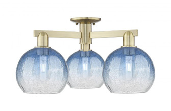 Brookhaven Globe - 3 Light - 6 inch - Antique Brass - Semi-Flush Mount (3442|716-3F-AB-G483-8SB)