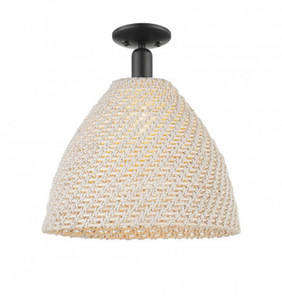 Bristol Natural - 1 Light - 16 inch - Matte Black - Semi-Flush Mount (3442|716-1C-BK-NBD-16-NAT)