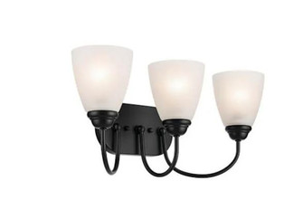 Jolie 3-Light Vanity Light with Satin Etched Glass in Black (10687|45639BK)