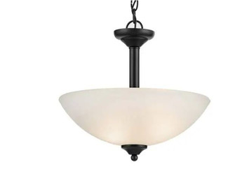 Jolie 2-Light Pendant Semi Flush with Satin Etched Glass in Black (10687|43641BK)
