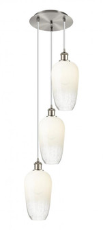Brookhaven Flute - 3 Light - 14 inch - Brushed Satin Nickel - Cord Hung - Multi Pendant (3442|113B-3P-SN-G484-7OP)