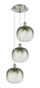 Brookhaven Sphere - 3 Light - 17 inch - Brushed Satin Nickel - Cord Hung - Multi Pendant (3442|113B-3P-SN-G481-10SL)