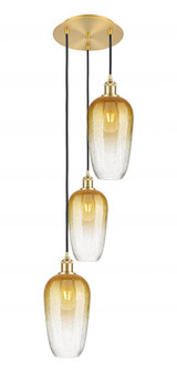 Brookhaven Flute - 3 Light - 14 inch - Satin Gold - Cord Hung - Multi Pendant (3442|113B-3P-SG-G484-7AM)