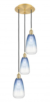 Brookhaven Almond - 3 Light - 13 inch - Satin Gold - Cord Hung - Multi Pendant (3442|113B-3P-SG-G480-6SB)
