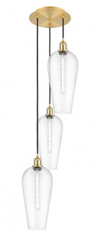 Chelsea - 3 Light - 15 inch - Satin Gold - Cord Hung - Multi Pendant (3442|113B-3P-SG-G456-8CL)