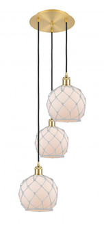 Farmhouse Rope - 3 Light - 15 inch - Satin Gold - Cord Hung - Multi Pendant (3442|113B-3P-SG-G121-8RW)