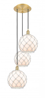 Farmhouse Rope - 3 Light - 17 inch - Satin Gold - Cord Hung - Multi Pendant (3442|113B-3P-SG-G121-10RW)