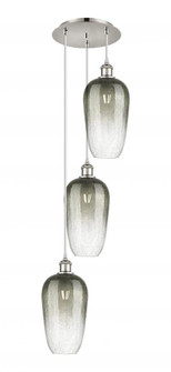 Brookhaven Flute - 3 Light - 14 inch - Polished Nickel - Cord Hung - Multi Pendant (3442|113B-3P-PN-G484-7SL)