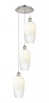 Brookhaven Flute - 3 Light - 14 inch - Polished Nickel - Cord Hung - Multi Pendant (3442|113B-3P-PN-G484-7OP)