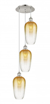 Brookhaven Flute - 3 Light - 14 inch - Polished Nickel - Cord Hung - Multi Pendant (3442|113B-3P-PN-G484-7AM)