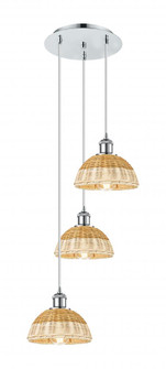 Bristol Natural II - 3 Light - 14 inch - Polished Chrome - Cord Hung - Multi Pendant (3442|113B-3P-PC-NBD2-75-NAT)