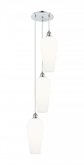 Chelsea - 3 Light - 15 inch - Polished Chrome - Cord Hung - Multi Pendant (3442|113B-3P-PC-G456-8WH)
