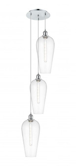 Chelsea - 3 Light - 15 inch - Polished Chrome - Cord Hung - Multi Pendant (3442|113B-3P-PC-G456-8CL)