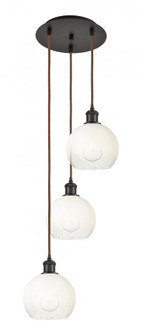 Brookhaven Globe - 3 Light - 14 inch - Oil Rubbed Bronze - Cord Hung - Multi Pendant (3442|113B-3P-OB-G483-8OP)