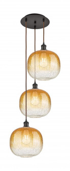 Brookhaven Sphere - 3 Light - 17 inch - Oil Rubbed Bronze - Cord Hung - Multi Pendant (3442|113B-3P-OB-G481-10AM)