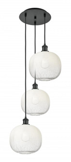 Brookhaven Sphere - 3 Light - 17 inch - Matte Black - Cord Hung - Multi Pendant (3442|113B-3P-BK-G481-10OP)