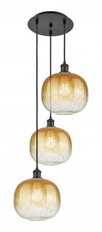 Brookhaven Sphere - 3 Light - 17 inch - Matte Black - Cord Hung - Multi Pendant (3442|113B-3P-BK-G481-10AM)