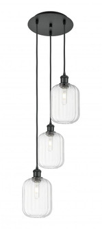 Preston Cylinder - 3 Light - 13 inch - Matte Black - Cord Hung - Multi Pendant (3442|113B-3P-BK-G460-7CL)
