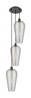 Chelsea - 3 Light - 15 inch - Matte Black - Cord Hung - Multi Pendant (3442|113B-3P-BK-G456-8SM)