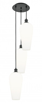 Chelsea - 3 Light - 15 inch - Matte Black - Cord Hung - Multi Pendant (3442|113B-3P-BK-G456-8WH)