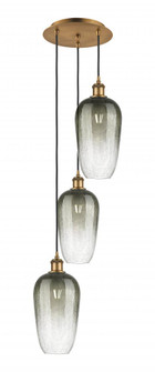 Brookhaven Flute - 3 Light - 14 inch - Brushed Brass - Cord Hung - Multi Pendant (3442|113B-3P-BB-G484-7SL)