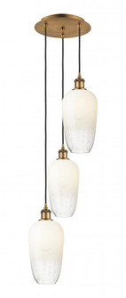 Brookhaven Flute - 3 Light - 14 inch - Brushed Brass - Cord Hung - Multi Pendant (3442|113B-3P-BB-G484-7OP)