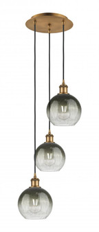 Brookhaven Globe - 3 Light - 14 inch - Brushed Brass - Cord Hung - Multi Pendant (3442|113B-3P-BB-G483-8SL)