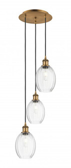 Preston Bulb - 3 Light - 13 inch - Brushed Brass - Cord Hung - Multi Pendant (3442|113B-3P-BB-G459-6CL)