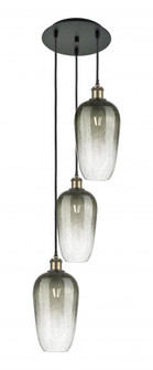 Brookhaven Flute - 3 Light - 14 inch - Black Antique Brass - Cord Hung - Multi Pendant (3442|113B-3P-BAB-G484-7SL)