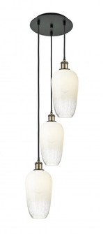 Brookhaven Flute - 3 Light - 14 inch - Black Antique Brass - Cord Hung - Multi Pendant (3442|113B-3P-BAB-G484-7OP)