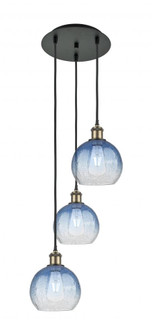 Brookhaven Globe - 3 Light - 14 inch - Black Antique Brass - Cord Hung - Multi Pendant (3442|113B-3P-BAB-G483-8SB)