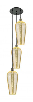 Chelsea - 3 Light - 15 inch - Black Antique Brass - Cord Hung - Multi Pendant (3442|113B-3P-BAB-G456-8ME)