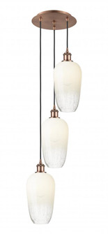 Brookhaven Flute - 3 Light - 14 inch - Antique Copper - Cord Hung - Multi Pendant (3442|113B-3P-AC-G484-7OP)