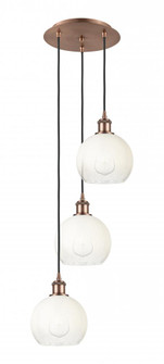 Brookhaven Globe - 3 Light - 14 inch - Antique Copper - Cord Hung - Multi Pendant (3442|113B-3P-AC-G483-8OP)