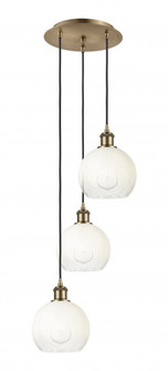 Brookhaven Globe - 3 Light - 14 inch - Antique Brass - Cord Hung - Multi Pendant (3442|113B-3P-AB-G483-8OP)