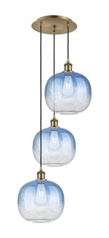 Brookhaven Sphere - 3 Light - 17 inch - Antique Brass - Cord Hung - Multi Pendant (3442|113B-3P-AB-G481-10SB)